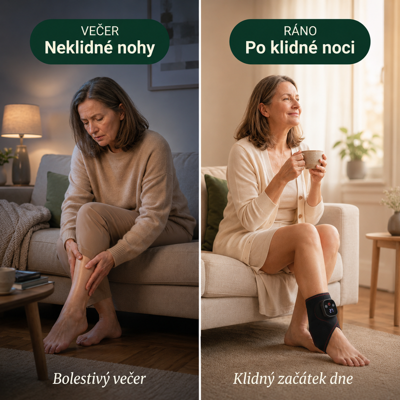 ZpátkyNaNohy® Vyhřívaný návlek na kotník s vibrační masáží | Úleva od bolesti za 10 minut